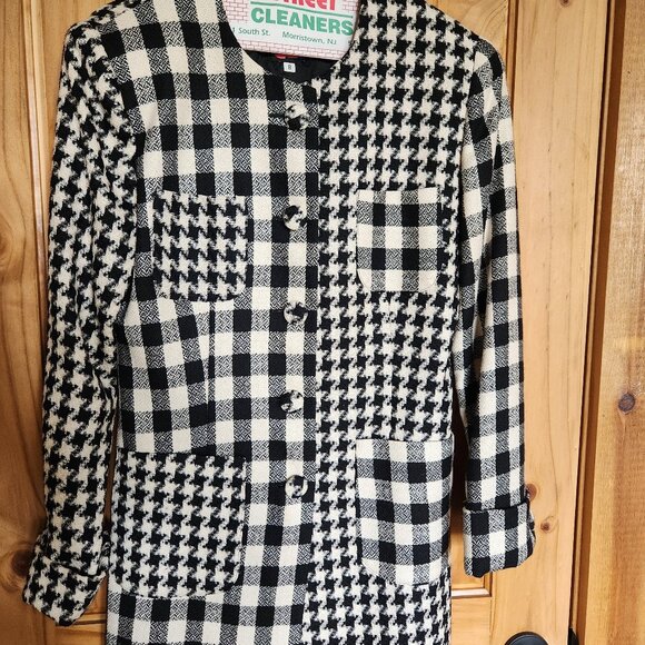Womens Size 8 Wool/Silk Mixed Check Jacket - Picture 1 of 3